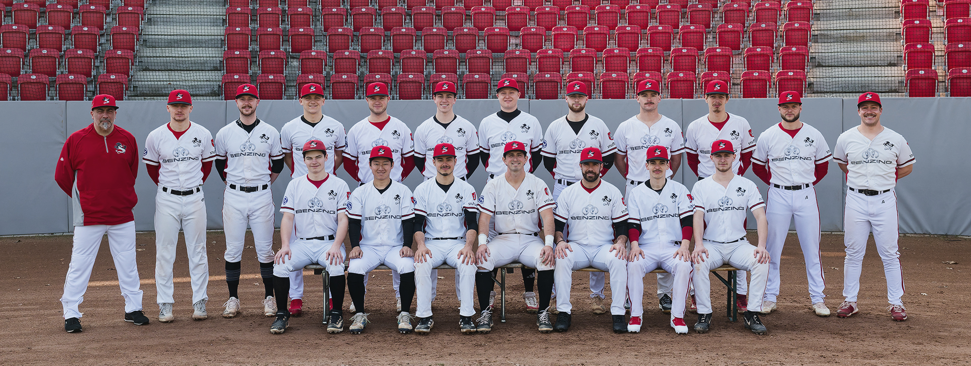 Das Team der Stuttgart Reds für die Deutsche Baseball Liga in der Saison 2026.